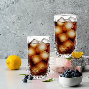 ダイヤモンドベースハイボールグラスエレガントなドリンクウェアセット6個セットクリアテクスチャタンブラー食器洗い機安全耐久性アイドビバレッジカップ - Product Image 4