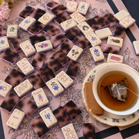 Jeu de Mahjong américain personnalisé en acrylique sculpté, motif écaille de tortue violet à 3 couches, pour jeu de société, cadeaux et divertissement