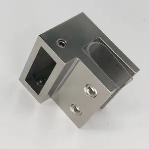 Pince de verre en acier inoxydable, connecteur à Tube carré, 2 pièces
