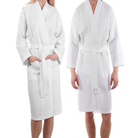 Peignoir kimono gaufré sur mesure grande taille pour spa, usage domestique ou hôtelier pour adultes