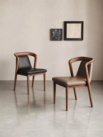 Chaise de salle à manger moderne en bois de frêne, fauteuil rembourré en similicuir avec dossier, pour la maison, l'hôtel, le bureau