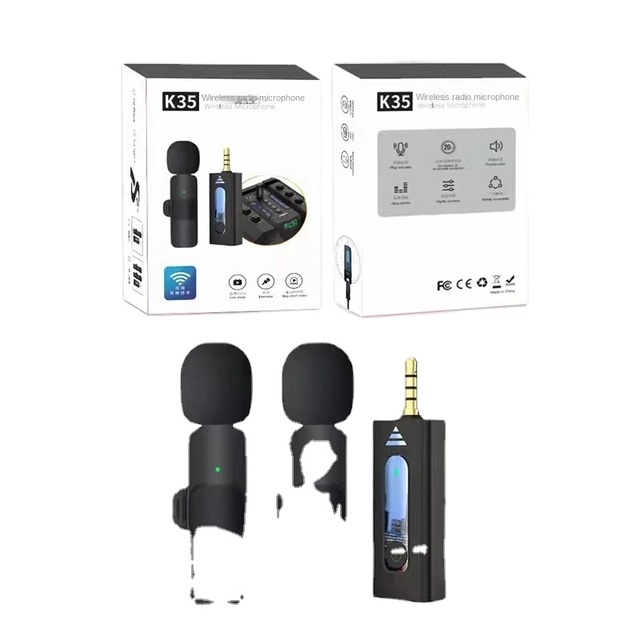 K35 Wireless Microphone 3.5mm Jack Microphone for Recording Video Live Broadcast Noise Reduction Wireless Microphone