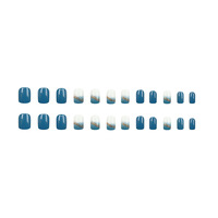 Faux ongles carrés courts blanc laiteux à presser, fabriqués à la machine en ABS, 24 pièces, avec feuille d'or brillante, style coréen