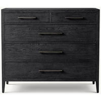 Commode à 5 tiroirs en chêne naturel moderne, personnalisable, avec poignées métalliques, pour chambre à coucher – Meilleure vente