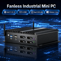 PC Industrial Integrado Sin Ventilador Intel I7-8550U I7-1165G7, Doble DDR4 32GB, MSATA HD, VGA, 2 LAN, RS232 6 COM