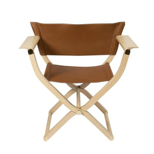 Mobilier de camp moderne et luxueux <span class=keywords><strong>Fauteuil</strong></span> paresseux pliable en bois Chaise longue de réalisateur en cuir confortable et portable pour hôtel et villa - Product Image 3