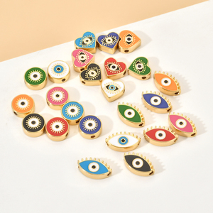 Abalorios de esmalte de mano de Fátima, cuentas para fabricación de joyas DIY - Product Image 6