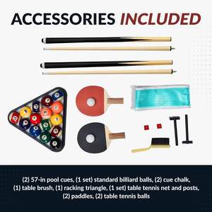 Multijuego de tenis de mesa <span class=keywords><strong>y</strong></span> billar de 7 pies con fieltro rojo <span class=keywords><strong>y</strong></span> superficie de tenis de mesa azul. Incluye tacos, paletas <span class=keywords><strong>y</strong></span> pelotas - Product Image 5
