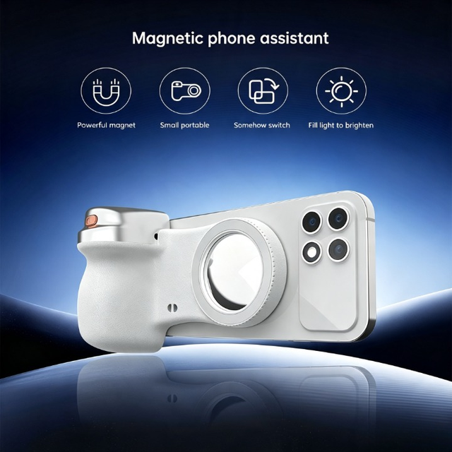 Factory Direct Magnetic Phone Camera Grip with BT Shutter Portable Photography Handle Selfie Stabilizer for iPhone for Android