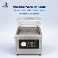 Machine d'emballage sous vide de comptoir DZ-320 avec bac en acier inoxydable monobloc, barre de scellage thermique avant facile à nettoyer, usage intensif sur comptoir