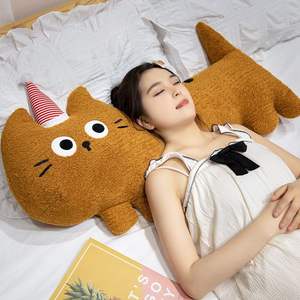 Coussin d'oreiller doux en peluche en forme de chat long pour couette de conception de princesse pour le soutien du <span class=keywords><strong>lit</strong></span> et des jambes cadeau d'anniversaire unisexe - Product Image 4