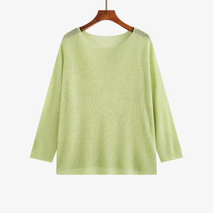 <span class=keywords><strong>Pull</strong></span>-over col rond personnalisé pour <span class=keywords><strong>femme</strong></span>, élégant, couleur unie, prix abordable, maille sexy, vêtements pour <span class=keywords><strong>femme</strong></span>, collection automne - Product Image 3