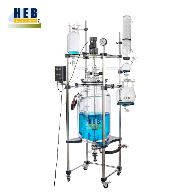 HEB-150L Labor Chemischer Reaktor Ummantelt Doppels chicht Glas Rührkessel reaktor 150L 100L 200L