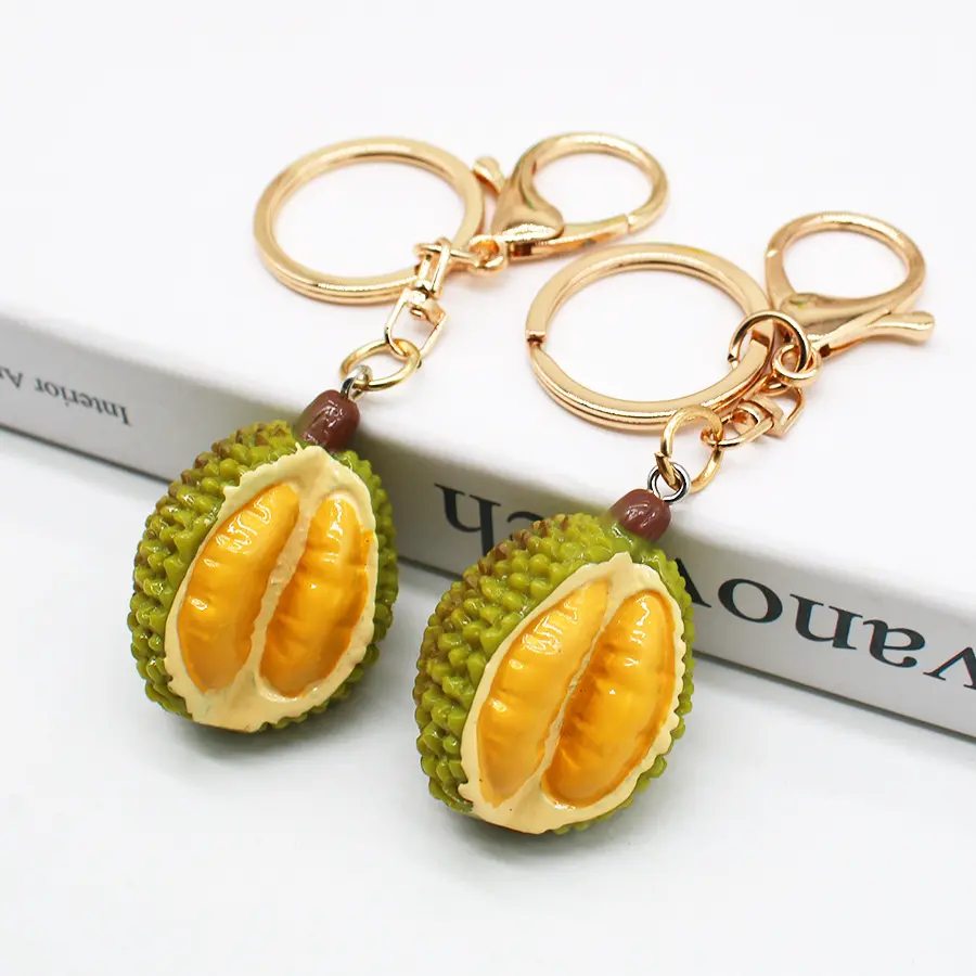 Fruit Simulation Keychains Malaysia Thailand Durian Keychains Car Key Pendant for Fruit Lovers Travel Tour Souvenir