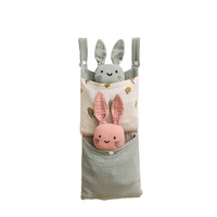 Nouvel arrivage de sac de rangement en mousseline double treillis en tissu pour berceau poussette multifonctionnelle portable pour enfants sac d'urine de chevet