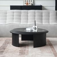 Table basse en bois moderne Voxhome USA, design créatif en ardoise, livraison directe, plateau noir ovale, meubles de salon, panneau en bois