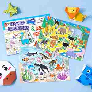 Livre d'activités multifonctionnel pour enfants : Reconnaître les dinosaures, les animaux marins et les environnements naturels – Premières recherches - Product Image 2