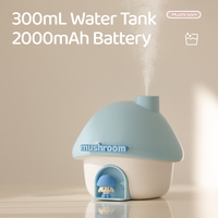 Diffuseur d'arômes portable 300 ml rechargeable par USB, design champignon, avec lumière d'ambiance 7 couleurs et télécommande pour la maison, le bureau et l'hôtel