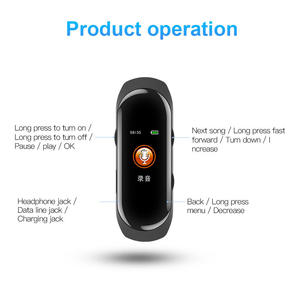 Enregistreur vocal intelligent léger et élégant, enregistrement en un clic, 2 en 1, style montre à clip, appareil audio portable - Product Image 2