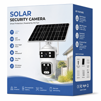 Caméra de sécurité solaire à double objectif, 3MP CMOS, étanche IP66, vision nocturne, détection de mouvement, caméra 4G SIM