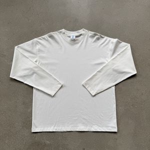 사용자 정의 로고 남여 공용 드롭 숄더 빈티지 티 스트리트웨어 헤비급 면 남성 일반 조난 워시 오버 사이즈 긴 소매 티셔츠 - Product Image 3