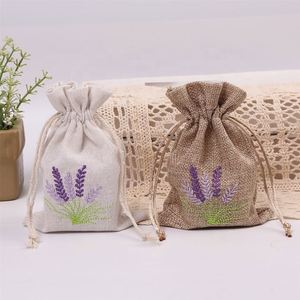 Repeatable Linen Embroidery Canvas Bags Lavender Storage <b>Drawstring</b> Pocket Jewelry <b>Pouch</b> Sack - Product Image 3