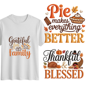 Custom DTF Embroidery Heat Transfer Thanksgiving for T-<strong>Shirts</strong> Hoodies Holiday Event <strong>Shirts</strong> Durable Vibrant Long-Lasting Prints - Product Image 1