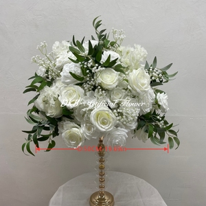 Vente flash : Bouquet de roses blanches artificielles de haute qualité avec plantes, décoration de mariage et bouquet de mariée - Product Image 2
