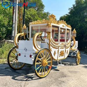 Elegante Carruaje Eléctrico Blanco Tipo Princesa, Carruaje de Cuatro Ruedas para Bodas y Turismo, Carruaje de Caballos en Venta - Product Image 5
