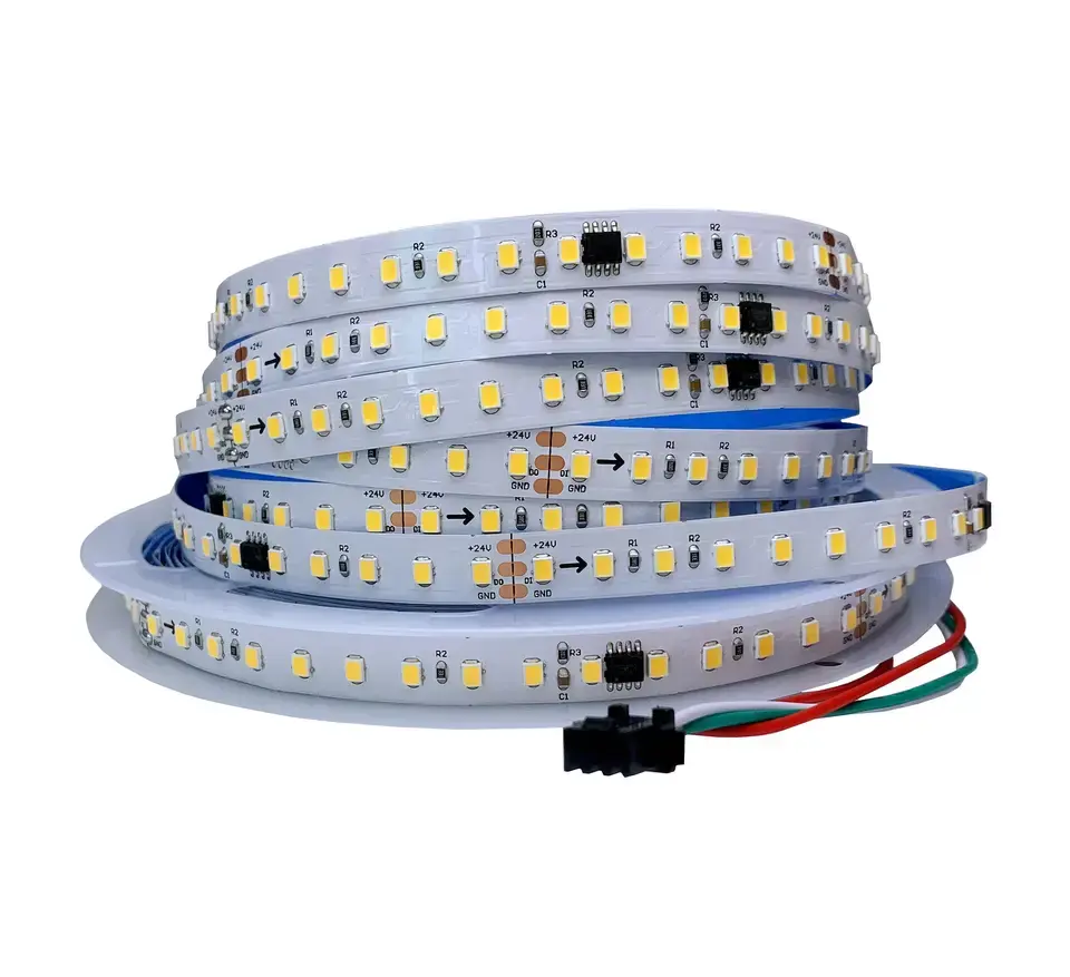 Tira led de cor única ws2811 pixel, dc24v smd2835 120leds/m, endereçável, ww, corrida, água, faixa flutuante, 5m, 10m