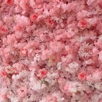 Dinding Bunga Mawar Buatan dari Kain Putih Pink Ukuran Besar, Hiasan Latar Belakang Acara Pesta Pernikahan Hotel, Photo Booth