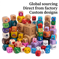 Ensemble de dés en bois creux carrés gravés sur mesure avec logo personnalisé pour jeux de table - OEM/ODM disponible