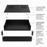 Boîtier de serveur PC 2U 19 pouces pour montage en rack, carte mère ATX, avec alimentation, profondeur 380 mm, 400 mm, 480 mm, châssis en aluminium