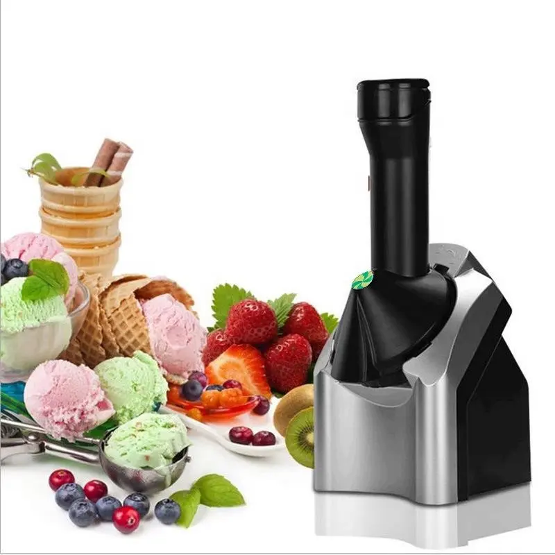 Machine à crème glacée Portable 200w, petit format, demi-automatique, manuel, yaourt, crème glacée, appareil électrique, boîte de couleur argent 1000