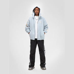 Sweats à capuche surdimensionnés personnalisés à double fermeture éclair, lourds, 100% coton, hiver, brodés, imprimés numériquement, teints en uni, unisexe - Product Image 6