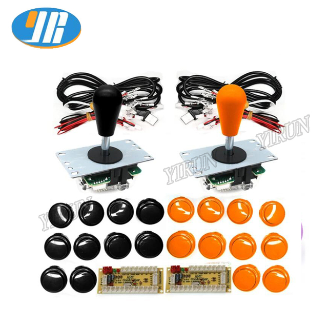 DIY Arcade Game Parts Kit PC Raspberry Pi 1/2/3 Retro Pie 5Pin Joystick 30MM 24MM Push Buttons Coin-Operated Machine Mame Part