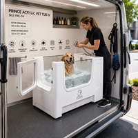 Station de lavage pour chien DPbathe, baignoire transparente en acrylique pour surveiller les animaux domestiques pendant le bain
