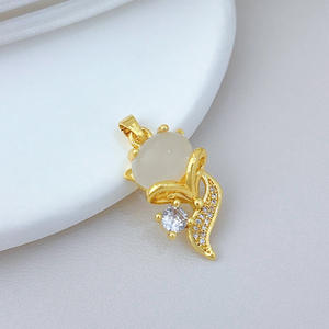 [ทองแดงแท้] ฟอกซ์บริสุทธิ์ บริสุทธิ์และทันสมัย ​​เครื่องประดับทำมือแบบ DIY ข้ามพรมแดน จี้ฝังไมโครเซอร์โคเนียม - Product Image 3