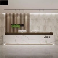 Comptoir de réception personnalisé en bois écologique et durable pour bureau, bar, salon de beauté, hall d'hôtel, caisse, bureaux d'information
