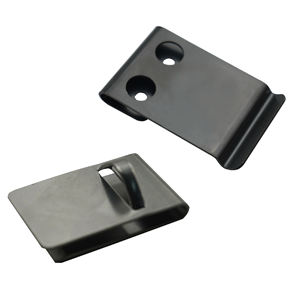 Klip Logam Hitam Kustom, Bagian Pencetakan dengan Pembengkokan Baja Pegas dan Pemotongan Laser, Klem Fabrikasi Logam Lembaran Kecil - Product Image 1