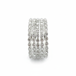 <b>Silver</b> Plated Crystal Stone <b>Bangles</b> Set Elegant <b>Bracelets</b> & <b>Bangles</b> - Product Image 2