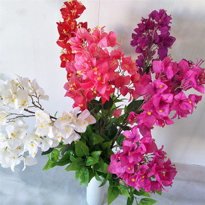 Simulation longue branche à 3 branches <span class=keywords><strong>bougainvillier</strong></span> fleur décoration intérieure soie triangle prune pour la maison fête hôtel boutique - Product Image 2