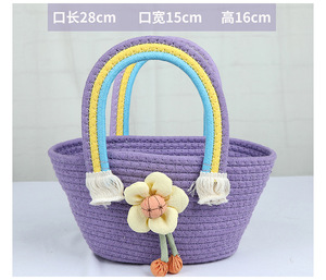 New Cotton Rope Storage <b>Basket</b> Wholesale Decorative Handheld Gift Small <b>Flower</b> Tote Bag Fashionable - Product Image 4