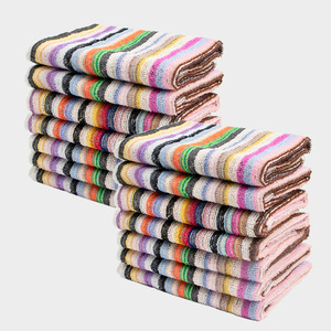 ผ้ากันเปื้อนเด็กผ้าฝ้ายลายทาง 30x30 ซม. ผ้าเช็ดมือในห้องครัวห้องน้ำแบบหนาพิเศษ - Product Image 1