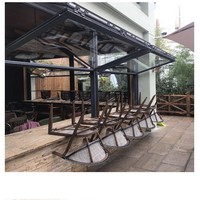 Ventana Plegable de Aluminio, Ventanas de Vidrio Plegables, Ventana Vertical Enrollable con Rejilla para Bar, Tienda, Cafetería, Diseño Gráfico Moderno