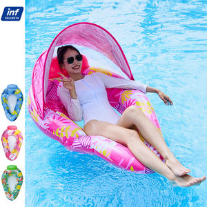 KELUKEYA - Tumbona Flotante Inflable con Sombrilla, Forma de Lágrima, Sofá Flotante para Piscina, Cama Flotante para Exteriores - Product Image 1