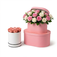 Coffret Cadeau Luxe Personnalisé avec Logo, Boîte Ovale à Fleurs, Emballage Rigide en Papier pour Fleuristes, Mariages et Saint-Valentin