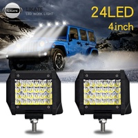 72w 4 pouces 24led Lumière de Travail Étanche Led Barres Lumineuses Spot Faisceau D'inondation Pour Le Travail Conduite Offroad Bateau Voiture Tracteur Camion 12v 24v