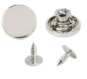 Bottoni in Metallo Dorato Anticato da 9MM, 10MM, 12MM, 14MM, 15MM, Rotondi, Lisci, in Ottone, con Chiusura a Un'Uncinetto, per Jeans - Product Image 3