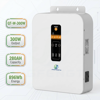Système de stockage d'énergie tout-en-un mural QT-W-300W-1 avec onduleur, chargeur solaire 896Wh et batterie LiFePO4 280Ah